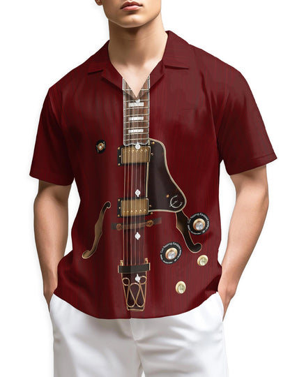 Azhawaiian Electric Guitar Hawaiian Shirt for Men