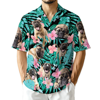 Azhawaiian English Mastiff Flower Hawaiian Shirt for Men
