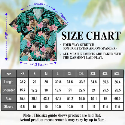 English Mastiff Flower Hawaiian Shirt for Men, Button Down Aloha Shirt - Azhawaiian