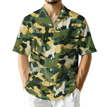 Azhawaiian English Setter Dog Camo Hawaiian Shirt for Men