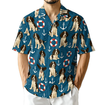 Azhawaiian English Springer Spaniel Hawaiian Shirt for Men