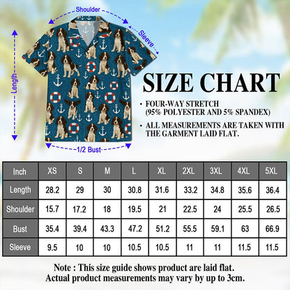 English Springer Spaniel Hawaiian Shirt for Men, Button Down Aloha Shirt - Azhawaiian