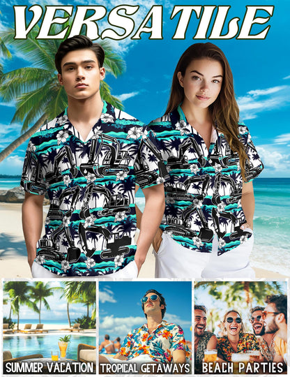 Excavator Green Coconut Hawaiian Shirt for Men, Button Down Aloha Shirt - Azhawaiian