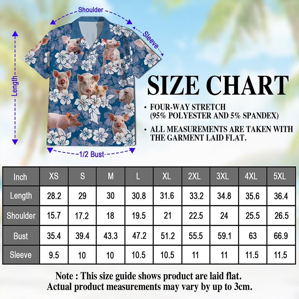 Farmer Pig Hawaiian Shirt for Men, Button Down Aloha Shirt - Azhawaiian