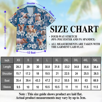 Farmer Pig Hawaiian Shirt for Men, Button Down Aloha Shirt - Azhawaiian