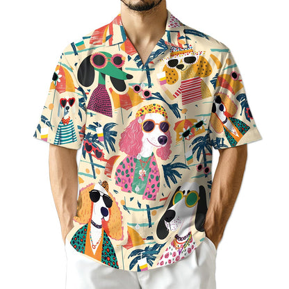 Azhawaiian Fashionista Dog Hawaiian Shirt for Men