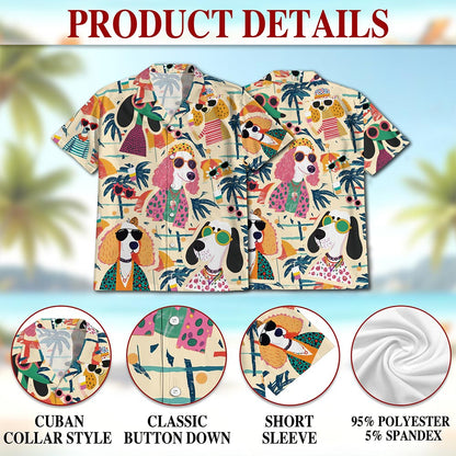 Fashionista Dog Hawaiian Shirt for Men, Button Down Aloha Shirt - Azhawaiian