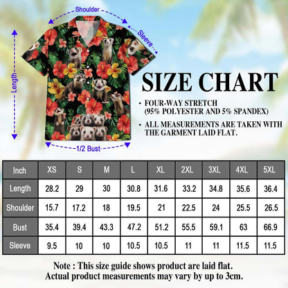 Ferrets Tropical Summer Hawaiian Shirt for Men, Button Down Aloha Shirt - Azhawaiian