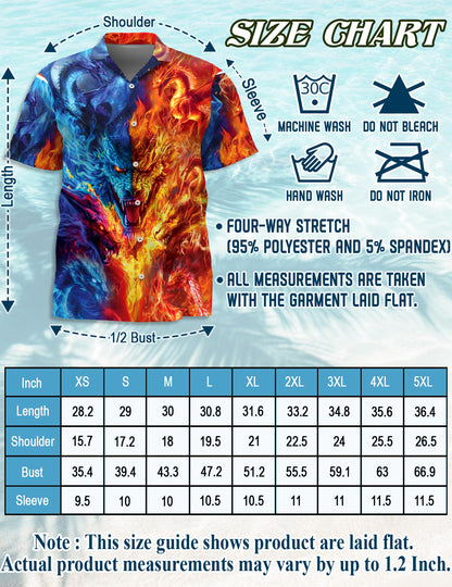 Fire Dragon Hawaiian Shirt for Men, Button Down Aloha Shirt - Azhawaiian