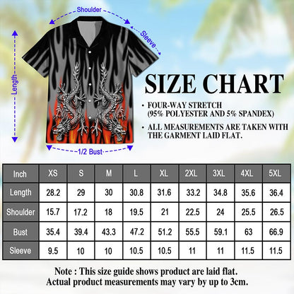 Fire Dragon Hawaiian Shirt for Men, Button Down Aloha Shirt - Azhawaiian