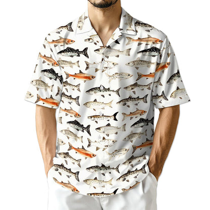 Azhawaiian Fish Pattern Hawaiian Shirt for Men