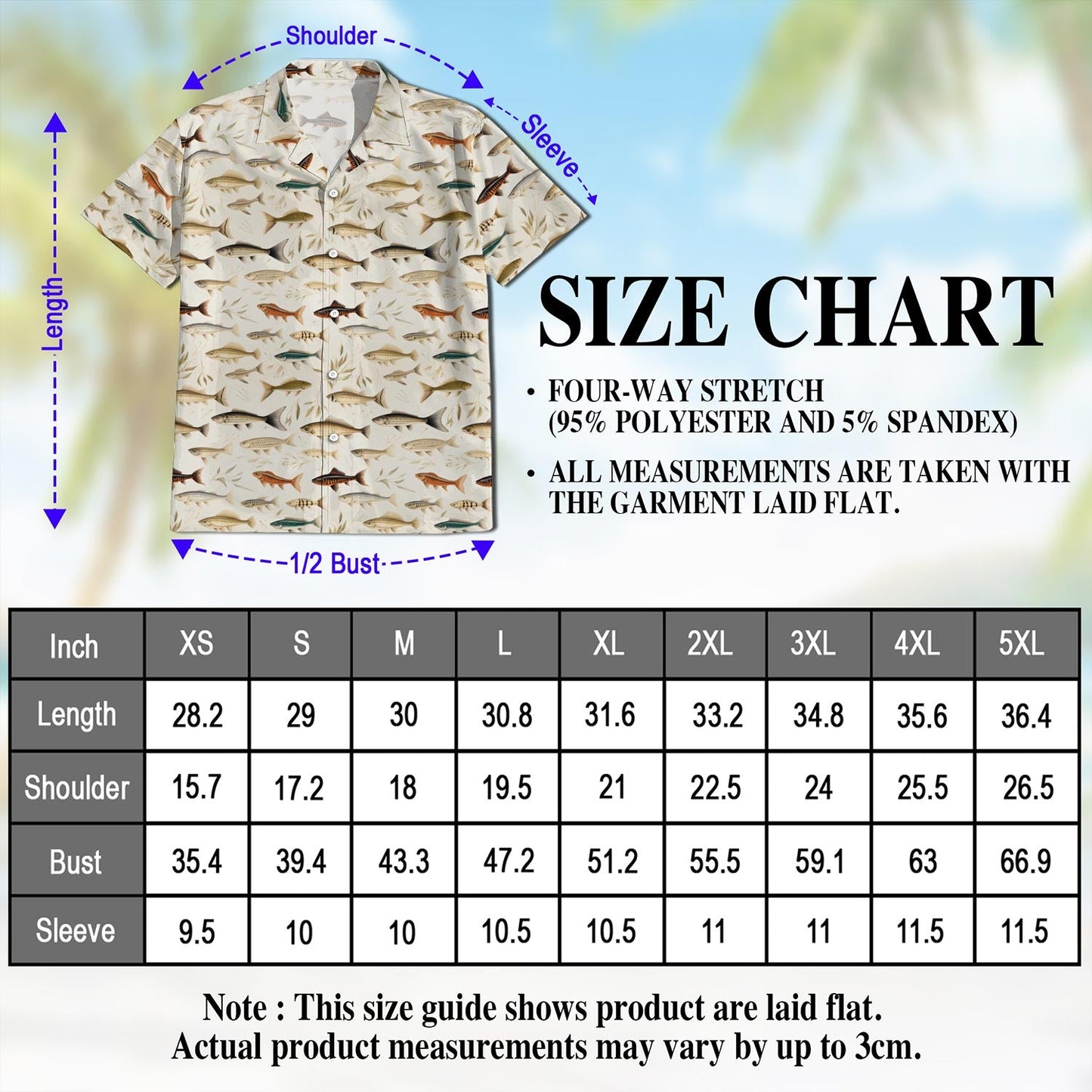 Fish Pattern Hawaiian Shirt for Men, Button Down Aloha Shirt - Azhawaiian
