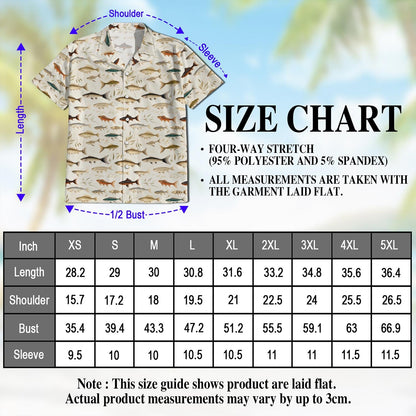 Fish Pattern Hawaiian Shirt for Men, Button Down Aloha Shirt - Azhawaiian