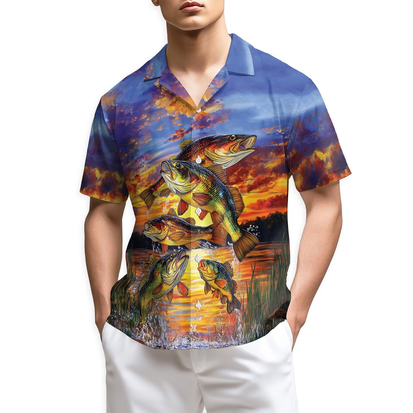 Azhawaiian Fishing At Sunset Hawaiian Shirt for Men
