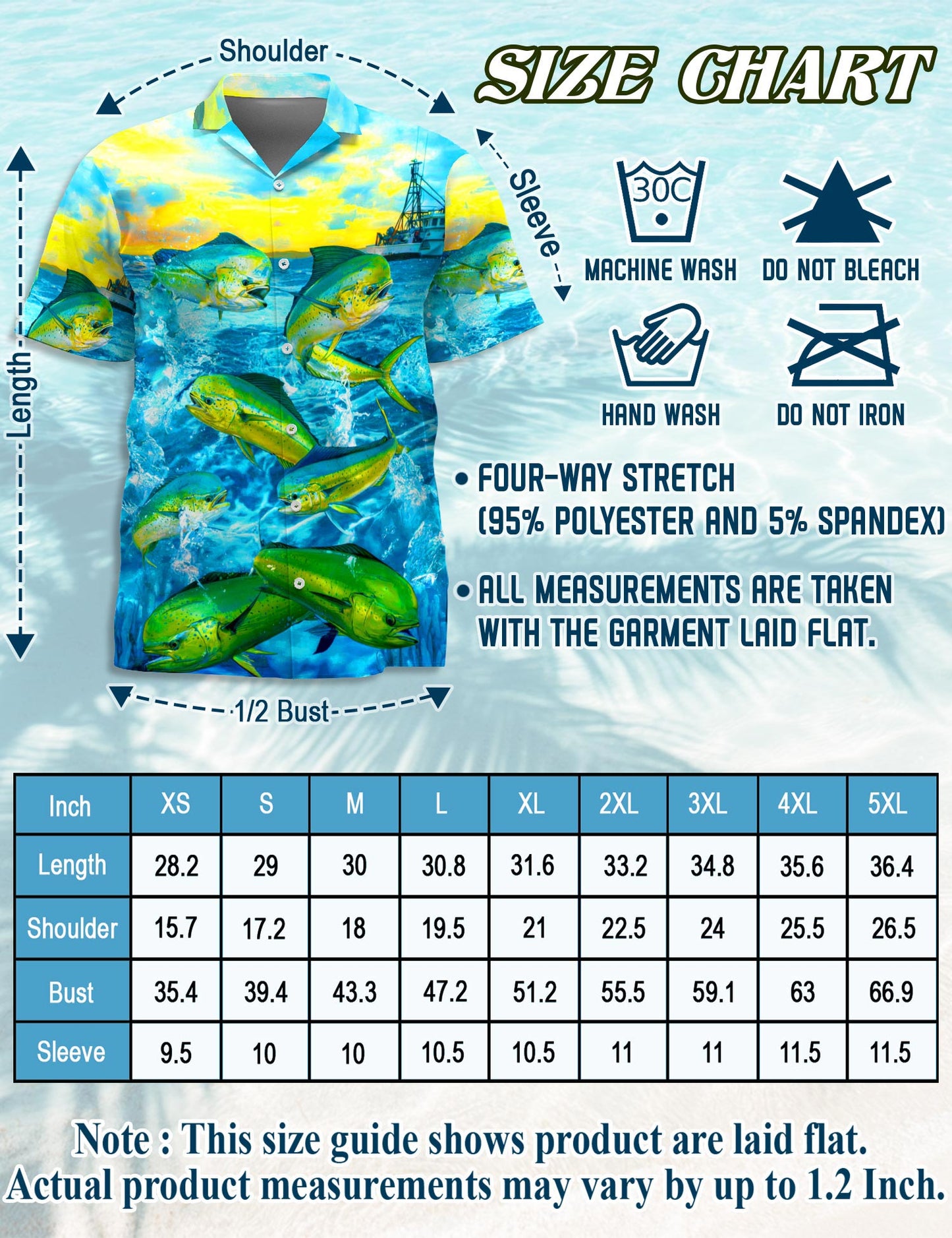 Fishing Mahi-mahi Hawaiian Shirt for Men, Button Down Aloha Shirt - Azhawaiian