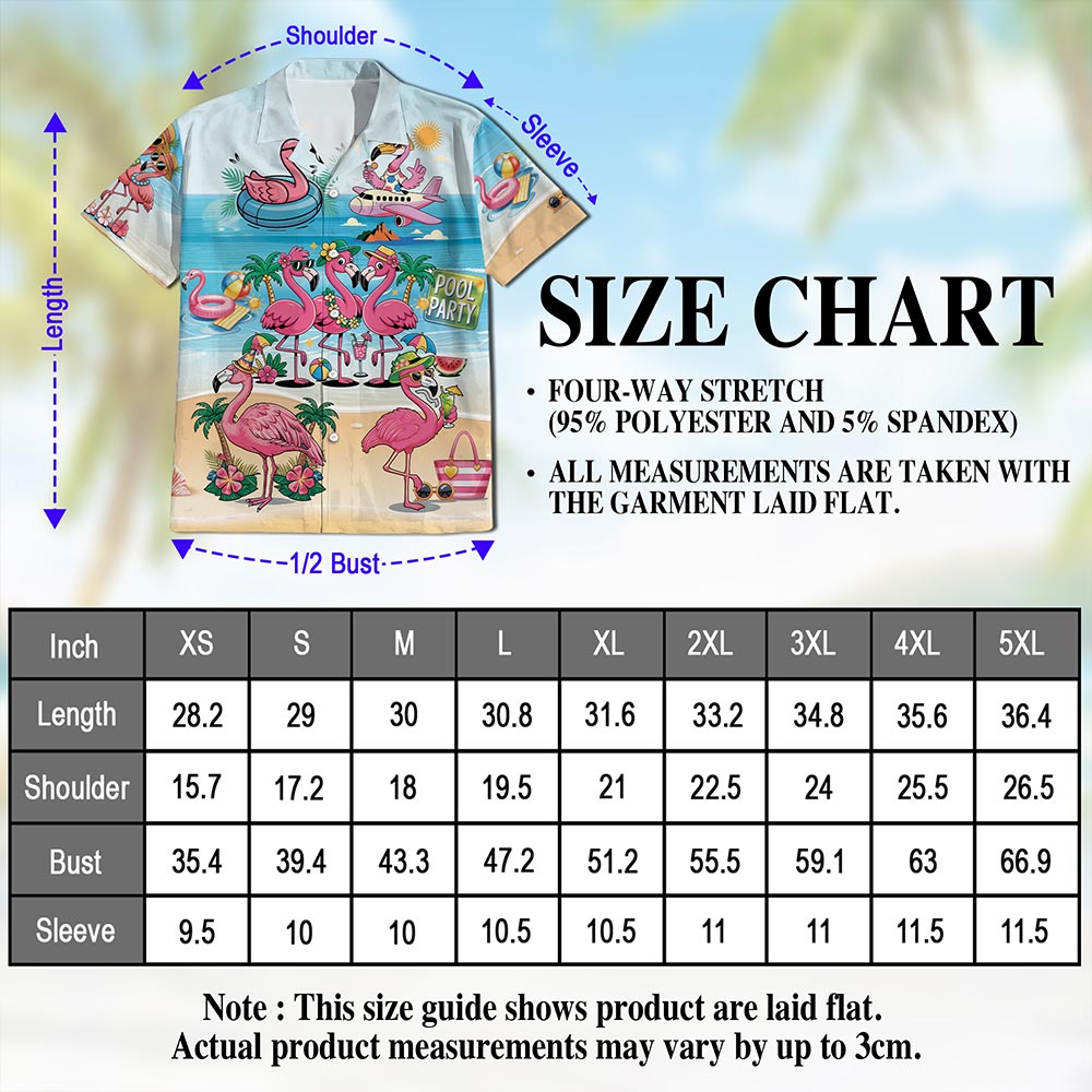 Flamingo Cocktails Hawaiian Shirt for Men, Button Down Aloha Shirt - Azhawaiian