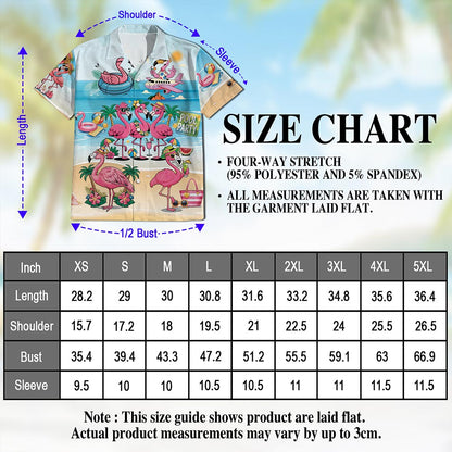 Flamingo Cocktails Hawaiian Shirt for Men, Button Down Aloha Shirt - Azhawaiian