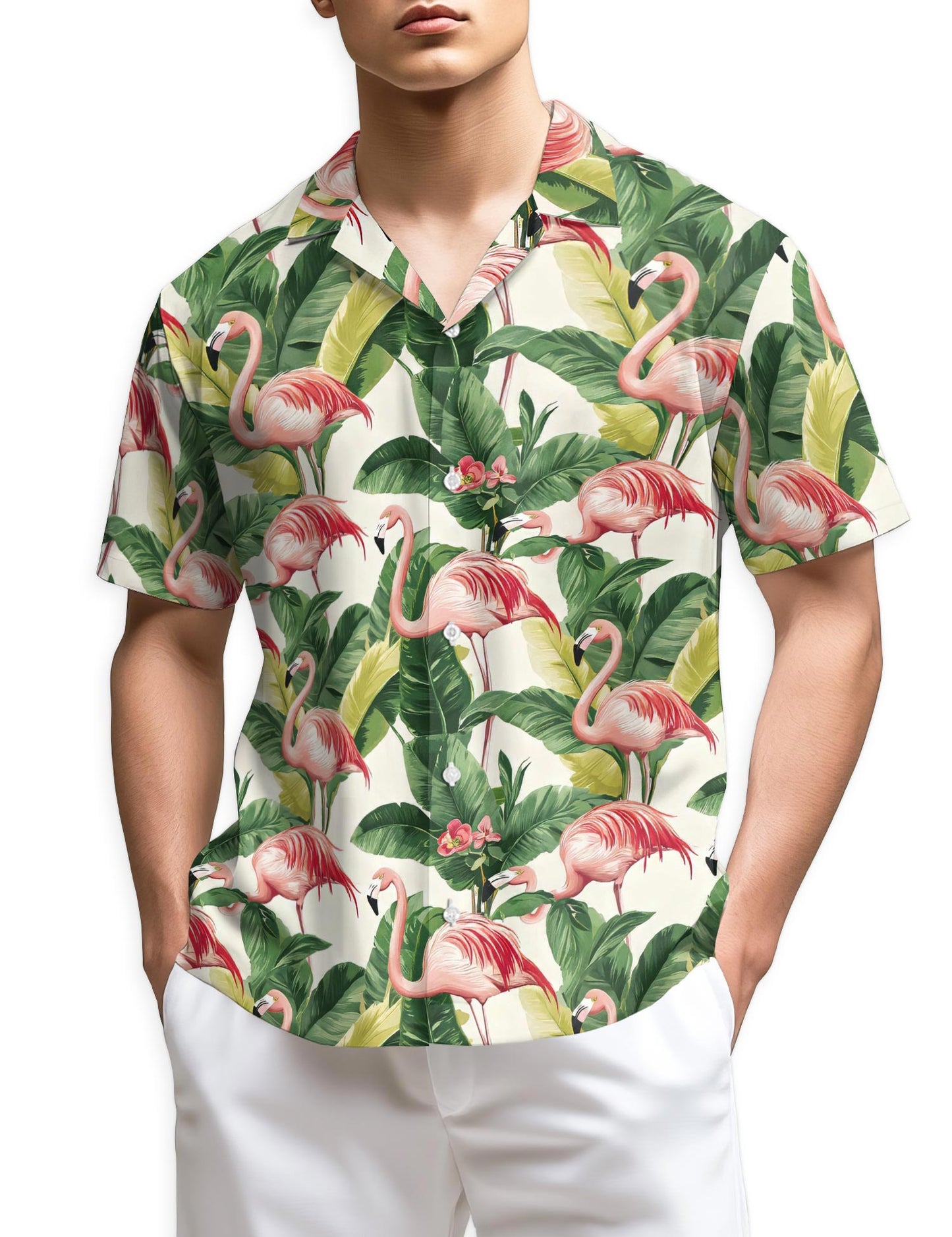 Azhawaiian Flamingo Hawaiian Shirt for Men
