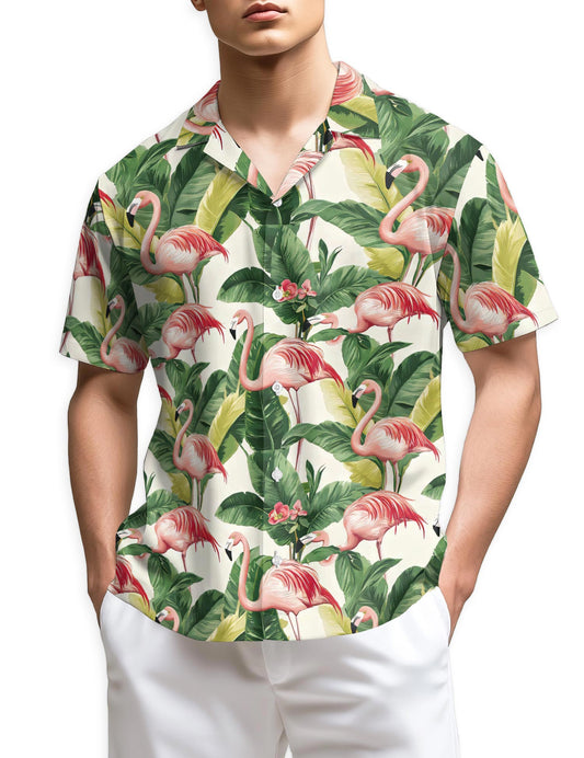 Azhawaiian Flamingo Hawaiian Shirt for Men