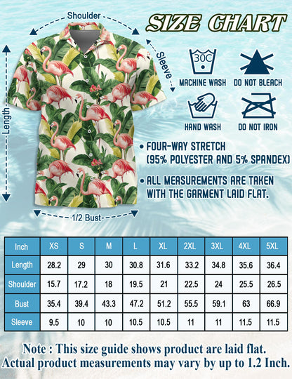 Flamingo Hawaiian Shirt for Men, Button Down Aloha Shirt - Azhawaiian