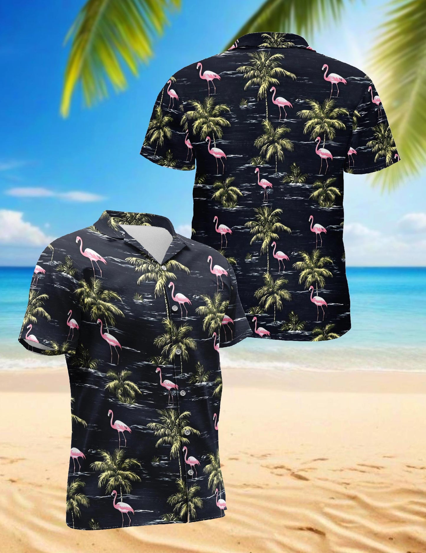Flamingo Island Hawaiian Shirt for Men, Button Down Aloha Shirt - Azhawaiian