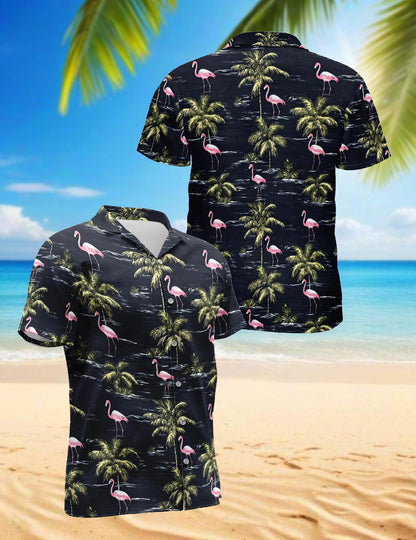 Flamingo Island Hawaiian Shirt for Men, Button Down Aloha Shirt - Azhawaiian