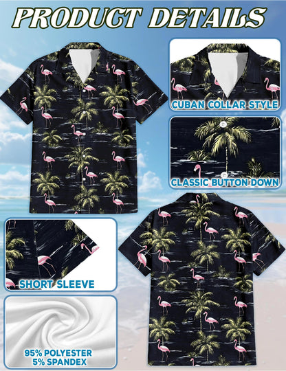 Flamingo Island Hawaiian Shirt for Men, Button Down Aloha Shirt - Azhawaiian