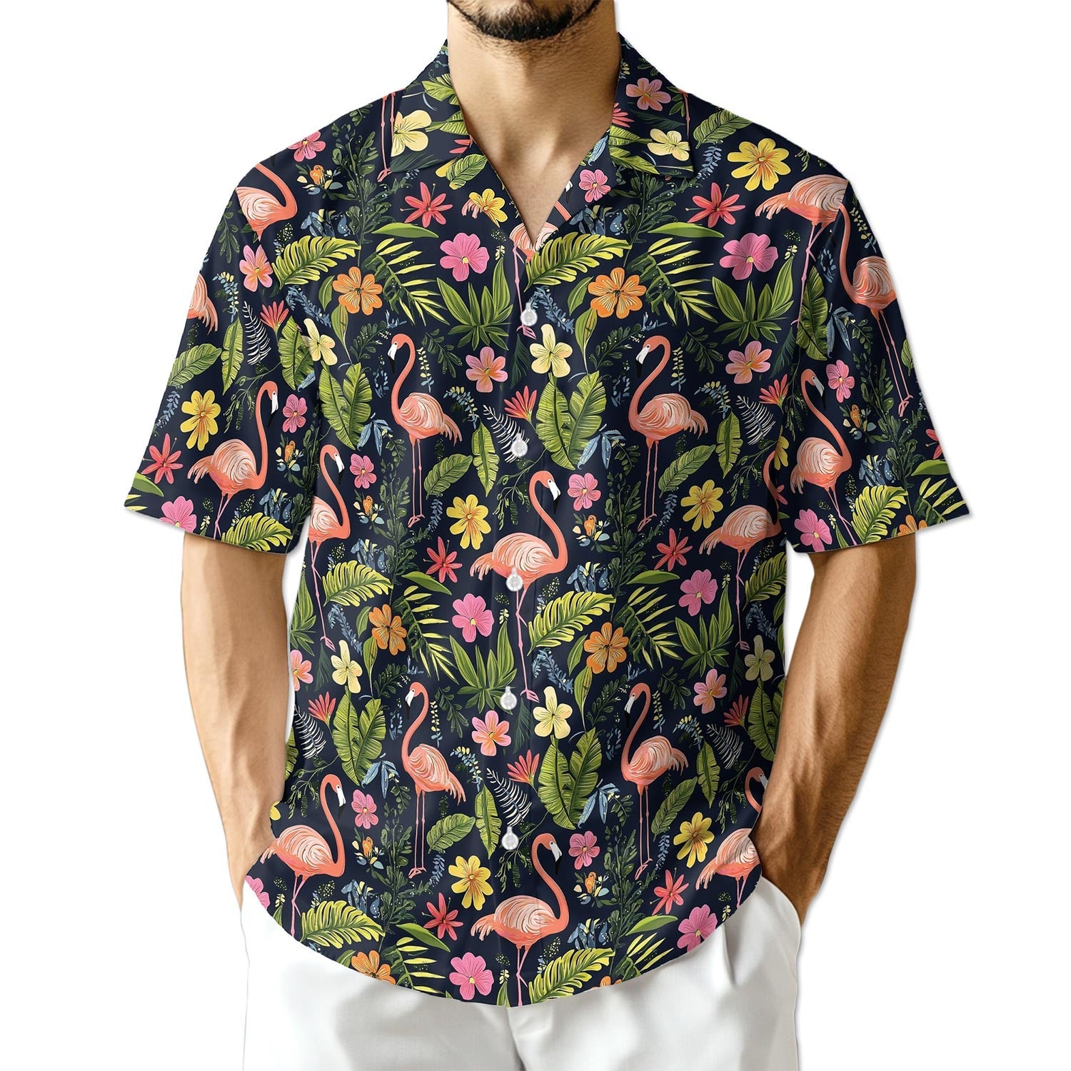 Azhawaiian Flamingo Retreat Hawaiian Shirt for Men