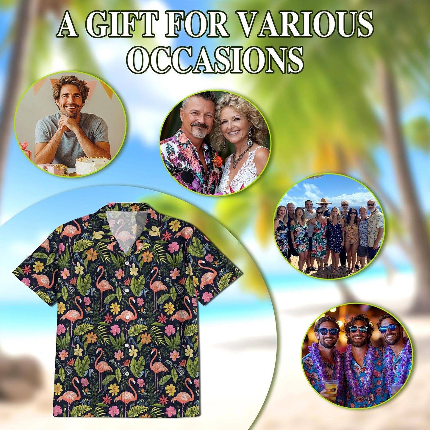 Flamingo Retreat Hawaiian Shirt for Men, Button Down Aloha Shirt - Azhawaiian