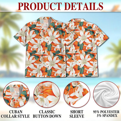 Floral Hawaiian Shirt for Men, Button Down Aloha Shirt - Azhawaiian