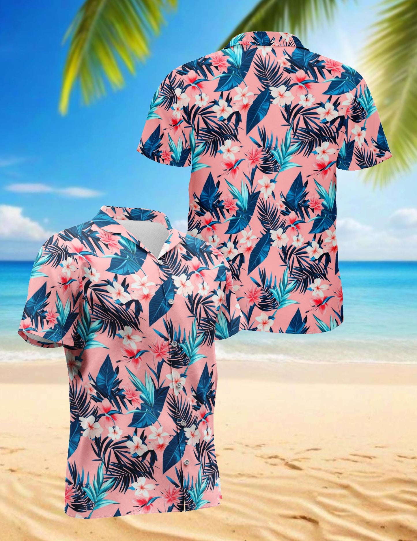 Floral Hawaiian Shirt for Men, Button Down Aloha Shirt - Azhawaiian