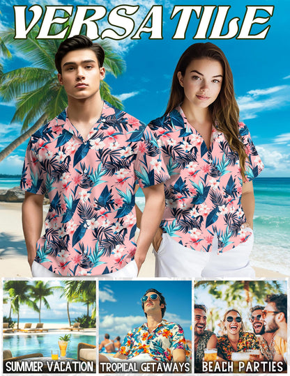 Floral Hawaiian Shirt for Men, Button Down Aloha Shirt - Azhawaiian