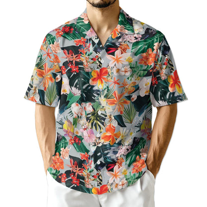 Azhawaiian Flower Ephemera Hawaiian Shirt for Men