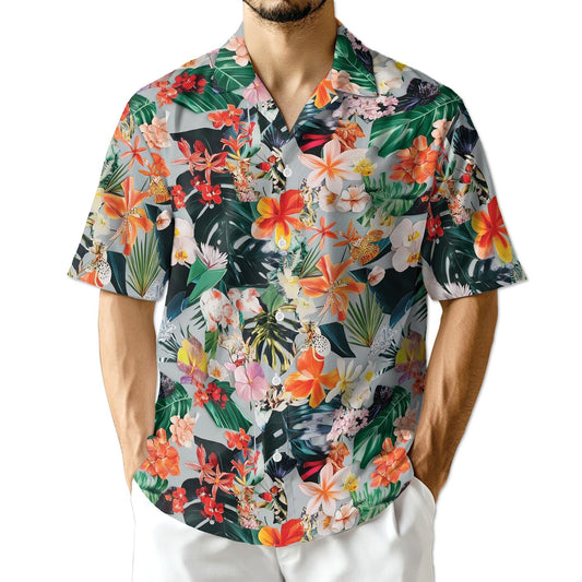 Azhawaiian Flower Ephemera Hawaiian Shirt for Men