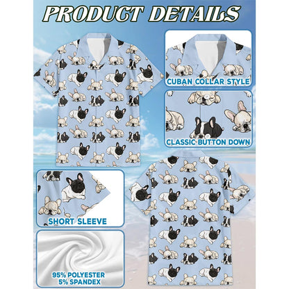 French Bulldog Hawaiian Shirt for Men, Button Down Aloha Shirt - Azhawaiian