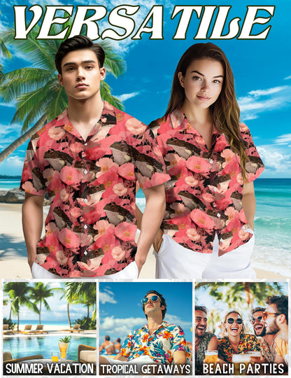 Frogs Floral Hawaiian Shirt for Men, Button Down Aloha Shirt - Azhawaiian
