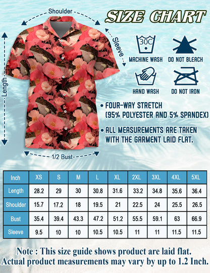 Frogs Floral Hawaiian Shirt for Men, Button Down Aloha Shirt - Azhawaiian