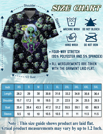 Funny Alien Hawaiian Shirt for Men, Button Down Aloha Shirt - Azhawaiian