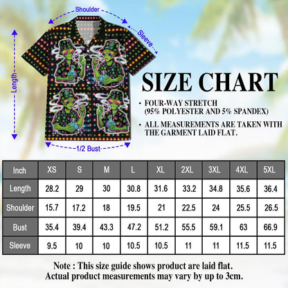 Funny Alien Smoking Hawaiian Shirt for Men, Button Down Aloha Shirt - Azhawaiian