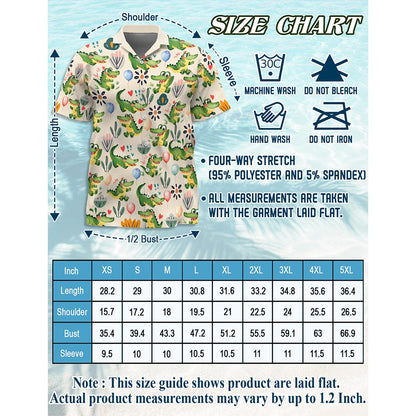 Funny Alligator Hawaiian Shirt for Men, Button Down Aloha Shirt - Azhawaiian