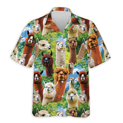 Azhawaiian Funny Alpaca Hawaiian Shirt for Men
