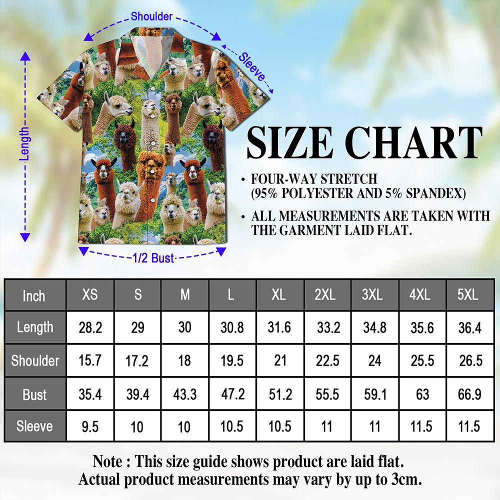 Funny Alpaca Hawaiian Shirt for Men, Button Down Aloha Shirt - Azhawaiian