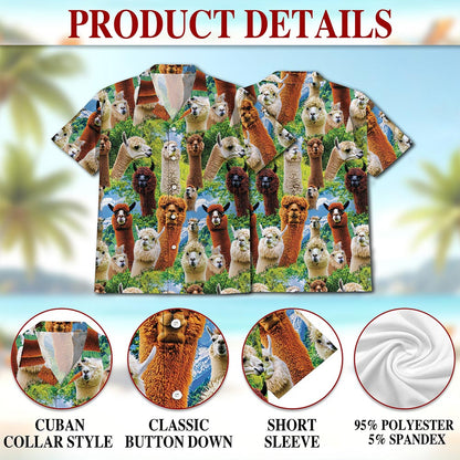 Funny Alpaca Hawaiian Shirt for Men, Button Down Aloha Shirt - Azhawaiian
