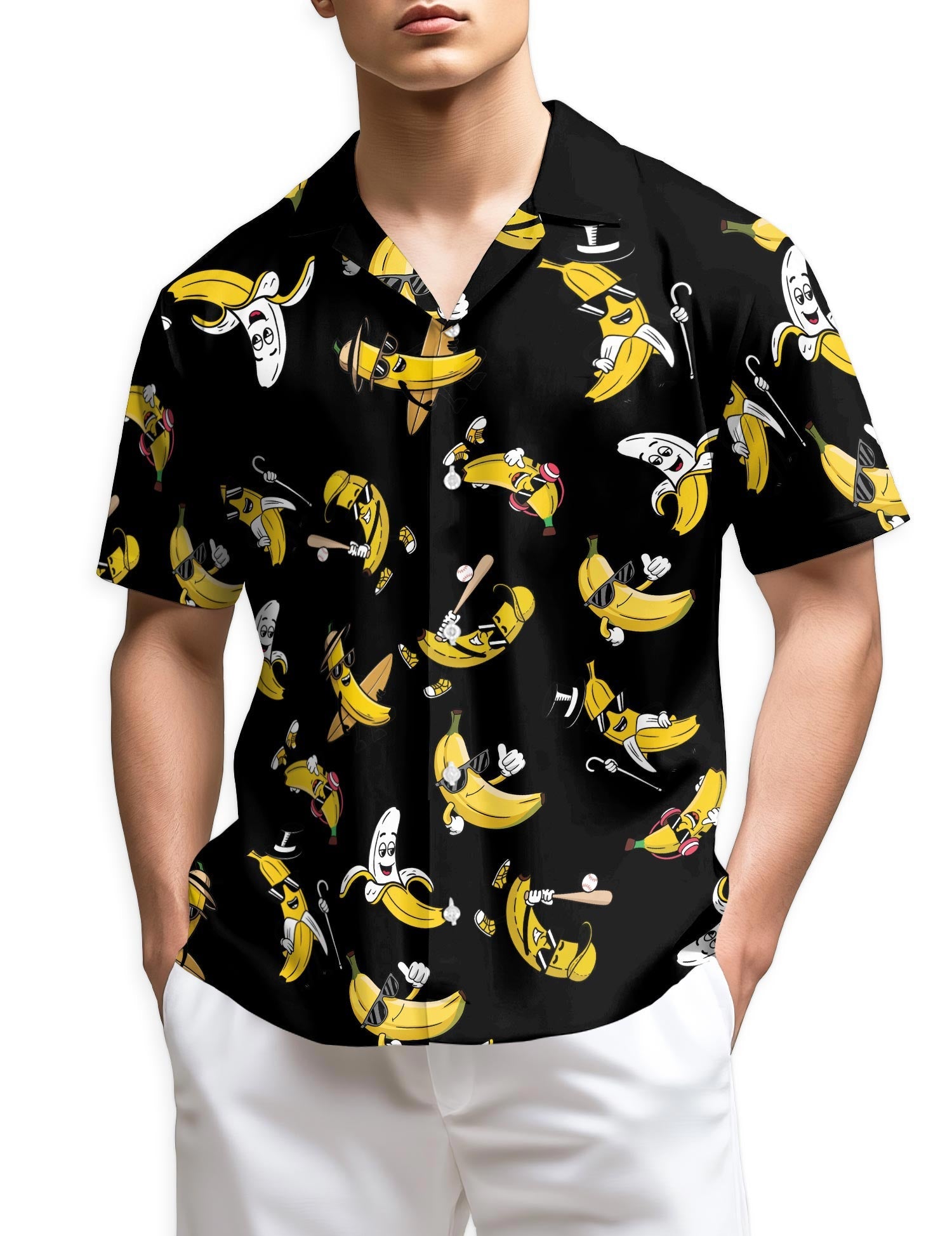 Azhawaiian Funny Banana Hawaiian Shirt for Men