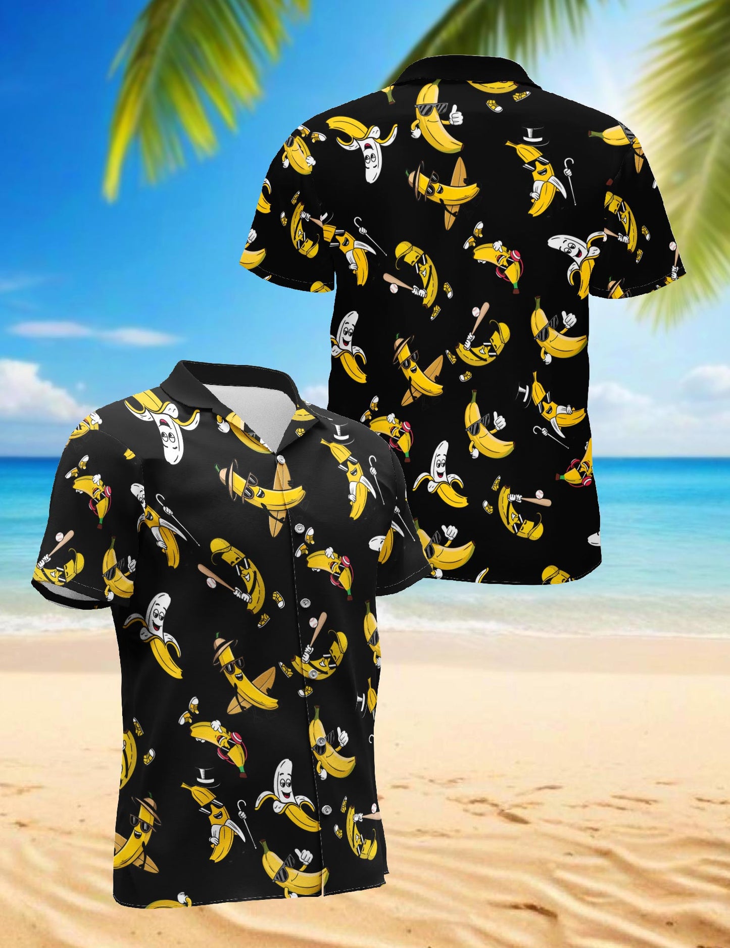 Funny Banana Hawaiian Shirt for Men, Button Down Aloha Shirt - Azhawaiian