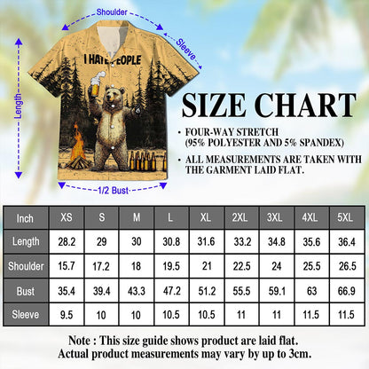 Funny Bear Drinks Beer Hawaiian Shirt for Men, Button Down Aloha Shirt - Azhawaiian
