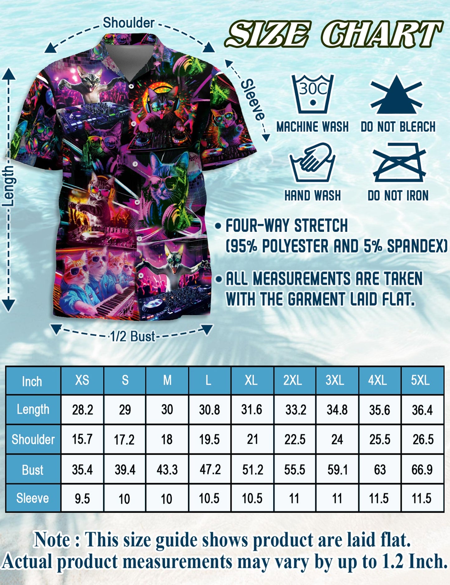 Funny Cat Playing DJ Hawaiian Shirt for Men, Button Down Aloha Shirt - Azhawaiian