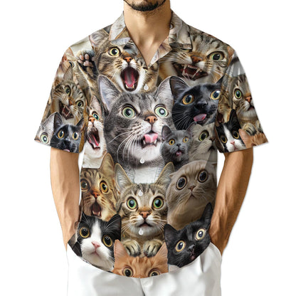Azhawaiian Funny Cats Kittens Hawaiian Shirt for Men