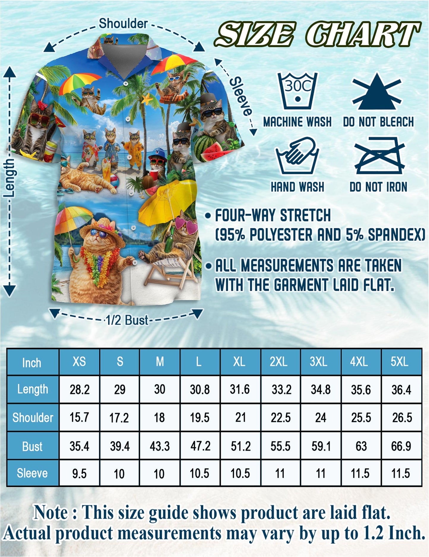 Funny Cat Hawaiian Shirt for Men, Button Down Aloha Shirt - Azhawaiian