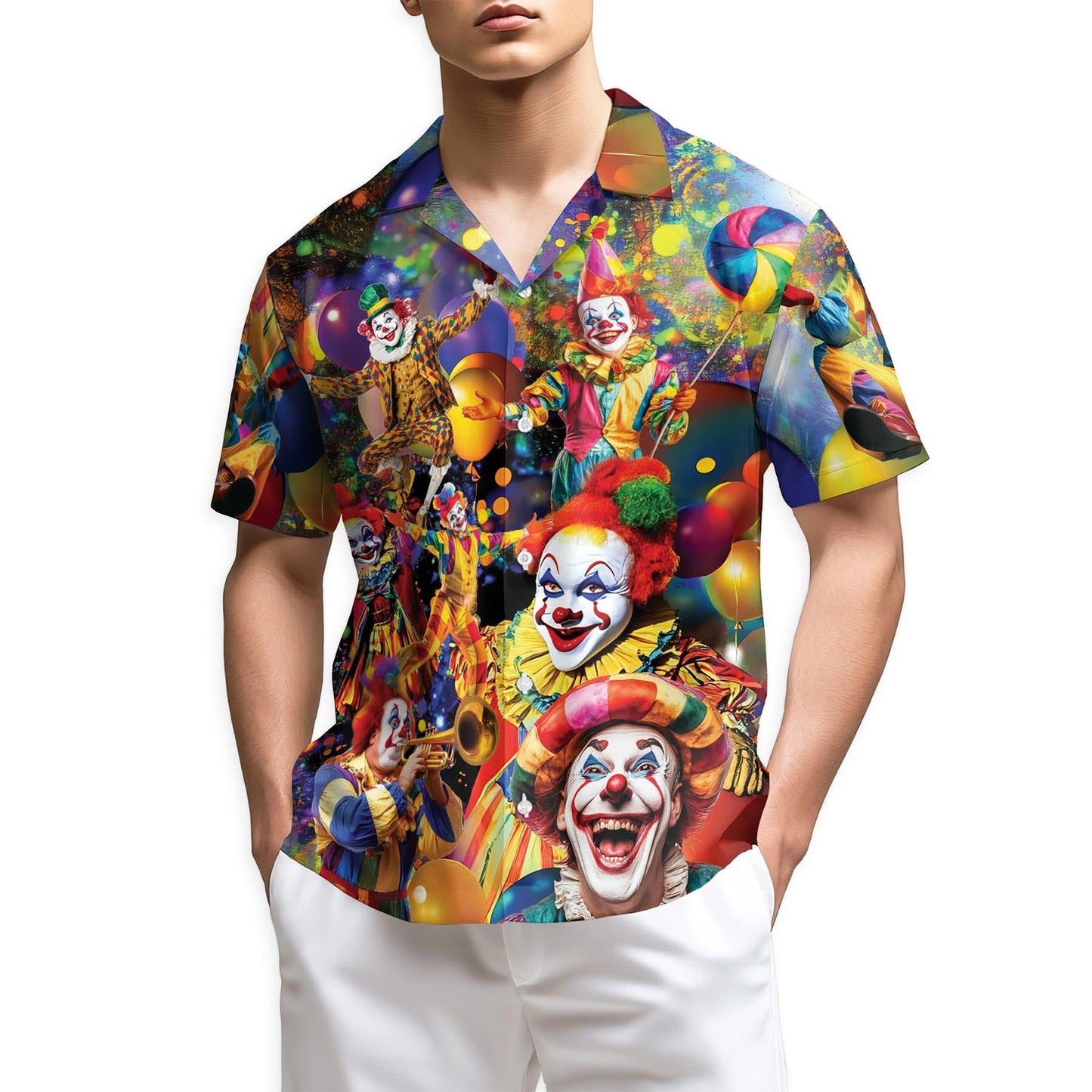 Azhawaiian Funny Clown Hawaiian Shirt for Men